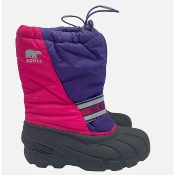 Sorel Snow Commander Girls Winter Boots Pink Purple Waterproof Size 13 - Picture 1 of 10